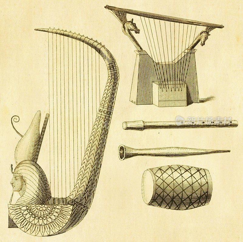 播放音乐。古埃及乐器|古玩历史插图